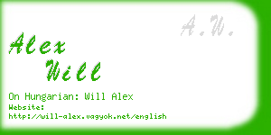 alex will business card